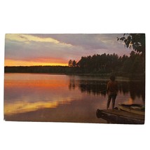 Postcard Tranquil Lakeside Sunset Chrome Unposted - £5.44 GBP