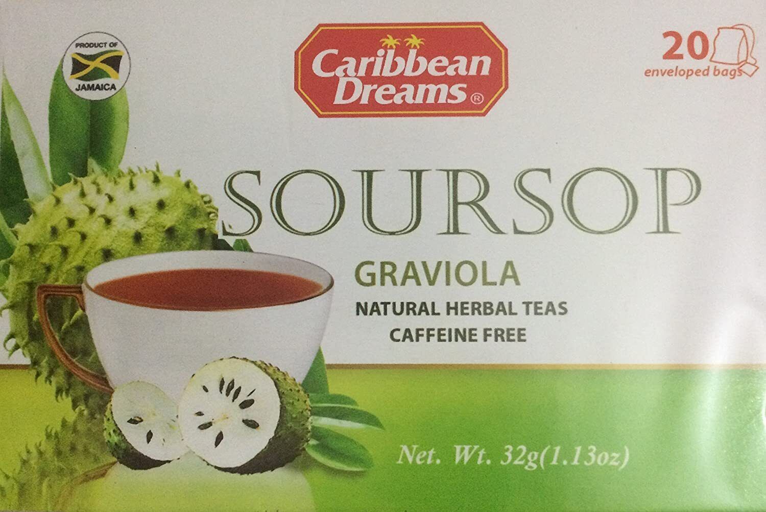 Caribbean Dreams Soursop ( Graviola) Tea Bags (20PK) - $12.50