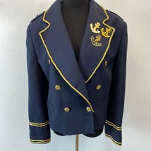 Vintage Giorgio Sant Angelo Jacket size 14 Blue Nautical Military Blazer... - $18.95