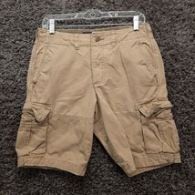 Abercrombie &amp; Fitch Cargo Shorts Men 28 Brown Button Fly Draw Strings Casual - £21.66 GBP