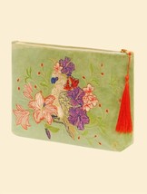 Powder cockatoo velvet zip pouch for women - size One Size - $34.65