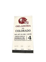 Colorado Buffaloes @ Oklahoma Sooners football ticket stub  10/19/1991 CU Upset! - £16.24 GBP