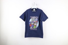Vintage 90s Big Dogs Mens S / M Distressed Spell Out Shopping T-Shirt Blue - £27.21 GBP