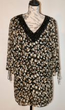 Jaclyn Smith Sheer Leopard Animal Print V Neck Blouse Size XL NWT - $29.99