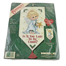 Dimensions Banners Cross Stitch &quot;Is It Too Late To Be Good?&quot; Angel + Hanger - £14.99 GBP