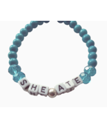 She Ate Handmade Bracelet in Teal Beads - $72.90 MXN