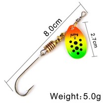 FISH KING Fishing Lure Spinner Bait 2.8g 5g 7.8g 10.5g 15g Spoon Bass Hard Baits - £17.40 GBP