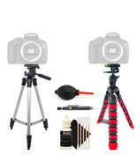Tall Tripod + Flexible Tripod + Cleaning Accessory Kit for Canon EOS T5 T6 - £43.01 GBP