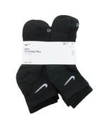 Nike Everyday Plus Ankle Socks Black 6 Pack Womens 6-10 / Youth 5Y-7Y NEW - £21.51 GBP