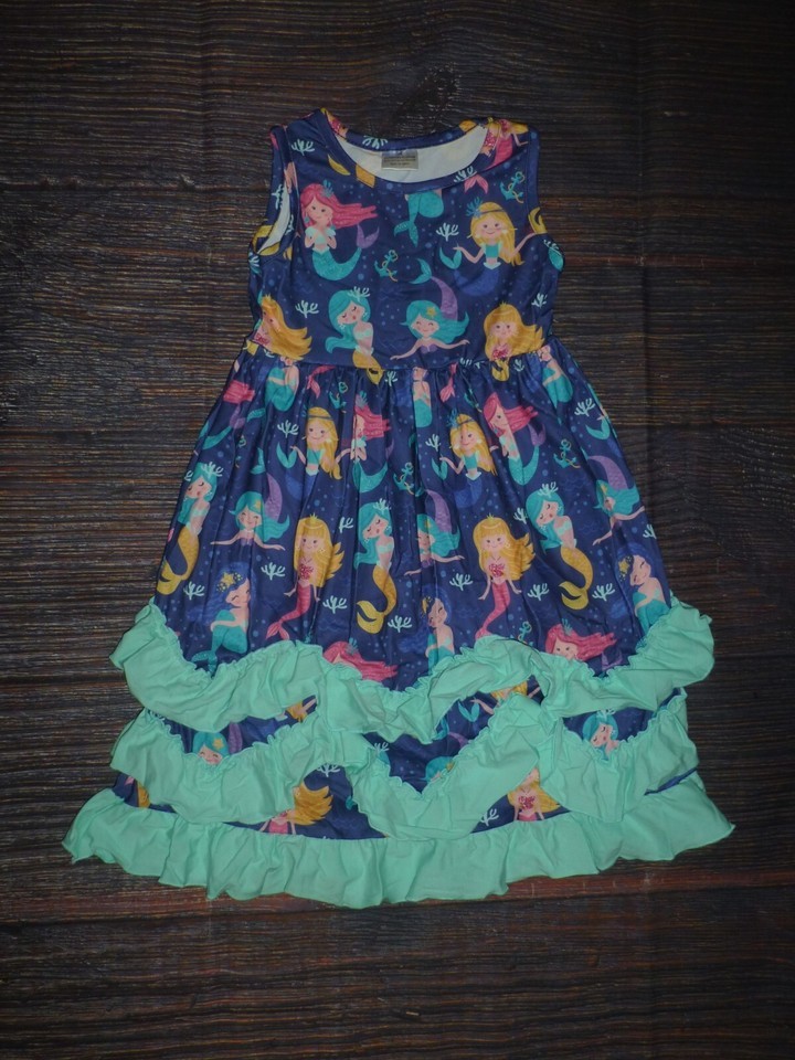 NEW Boutique Mermaid Girls Sleeveless Ruffle Maxi Dress Size 2T - $12.99