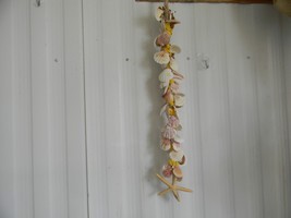 Vintage Hanging Seashell Decorative &#39;clam cluster&#39; 24&quot;L clamshells &amp; sta... - £9.08 GBP
