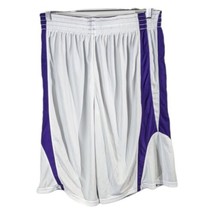 Mens Large Reversible Basketball Shorts Purple with White Drawstring - $29.54