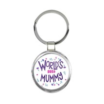 Worlds Best MUMMY : Gift Keychain Great Floral Birthday Family Mom Mother - £6.38 GBP