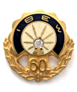IBEW 60 Year Service Pin 10K Gold Filled Diamond Center Union Electrical... - $35.54 CAD