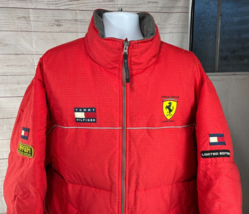 Vintage Tommy Hilfiger Ferrari Racing Limited Edition Down Puffer Jacket Sz XL - £583.86 GBP
