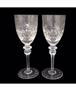 Rogaska Crystal Gallia Pair Wine Glasses Goblets Hand Blown Engraved 7-7/8&quot; - £44.61 GBP