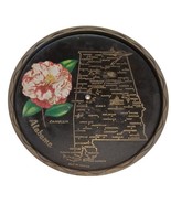 Vintage Alabama Toleware Metal Tin Lazy Susan Rotating MCM Souvenir Map - $13.32