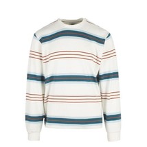 Obey Men&#39;s Cream Waffle Horizontal Striped Crew Neck L/S Sweater (S04A) - £16.00 GBP