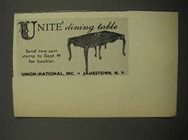 1951 Union-National Unite Dining Table Advertisement - £14.78 GBP