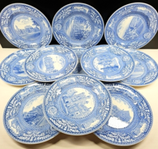 11 Pc Wedgewood University of Pennsylvania Blue Dinner Plate Mix Set Vintage Lot - £262.24 GBP