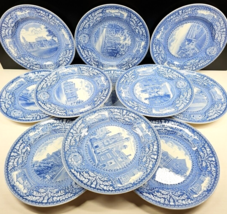 11 Pc Wedgewood University of Pennsylvania Blue Dinner Plate Mix Set Vin... - £262.24 GBP