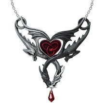 Alchemy Gothic The Confluence of Opposites Necklace Dark Light Dragons Red P915 - £55.02 GBP