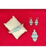 BARSE Sterling Silver Turquoise Set 3 Pendant Earrings Cuff Bracelet Sou... - £227.25 GBP