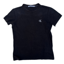 Men&#39;s Calvin Klein T-Shirt XS Black Short Sleeve Logo Embroidered Crewneck Tee - £7.96 GBP