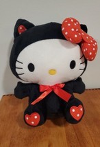 Sanrio Hello Kitty Chococat Black Cat Suit Costume Red Polka Dot Plush 10” - £14.55 GBP