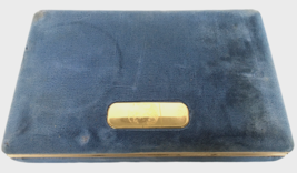 Mele Jewelry Box Vintage Organizer for Earrings Rings Blue Velour Travel Case - £16.07 GBP