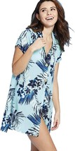 Xhilaration Women&#39;s Juniors Dress Cover up Button up Blue floral Size M - £14.94 GBP