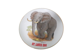 Vtg Ceramic Souvenir Plate Elephant St Louis Zoo FT Marx 6.5&quot; In Diameter Japan - £11.87 GBP