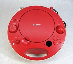 Vintage Sony ZS-E5 RADIO/CD-R/RW Playback Poratable Player RED/WHITE Retro Works - £28.27 GBP