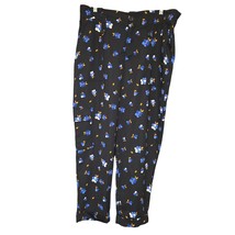 Popsugar Women Large Paper Bag Pants Black High Waist Ankle Floral Cargo... - $356.56 MXN