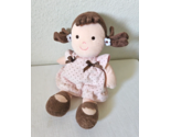 Carters Child of Mine Doll Pink Dress Brown Polka Dots Pigtails - $26.18