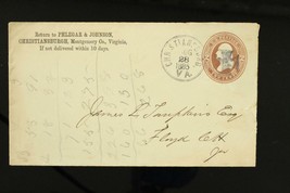 Vintage Postal History Cover Maltese Cross Fancy Cancel 1885 Christiansburgh VA - £27.09 GBP