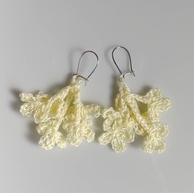 Yellow Crochet Flower Earrings / Crochet earrings / Handmade Flower earrings - £7.51 GBP