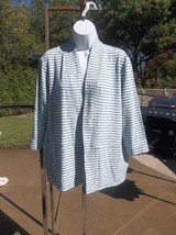 Nwot T By Talbots Teal Striped Jacket Pl - £15.46 GBP