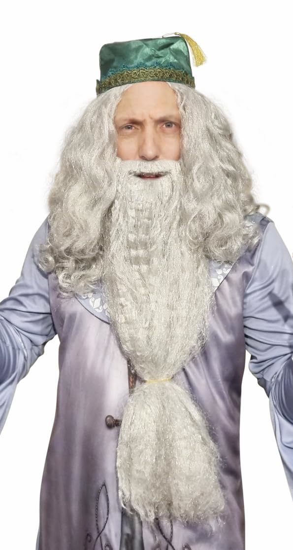 Wizard Wig and Long Beard with Wizard Sorcerer Hat Movie Costume - All I... - $20.38