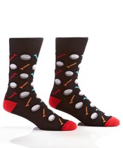 Yo Sox Men's Crew Socks Tee Off Premium Cotton Blend Antimicrobial Size 7 - 12