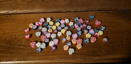 Beads (new) (72) FIMO/CLAY HEARTS, FLOWERS &amp; BUTTERFLIES - £7.05 GBP