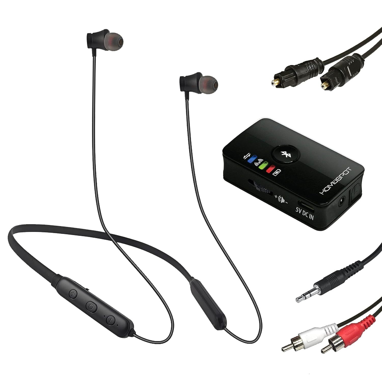 HomeSpot Wireless Neckband Headphones for TV Watching with Bluetooth 5.3 aptX LL