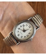 Vintage Ladies Quartz Watch Stretch Stainless New Battery Tested Works - $31.30 CAD