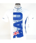 K-Swiss Australia Kwick Dri White Blue 3/4 Zip Short Sleeve Cycling Jers... - £71.93 GBP