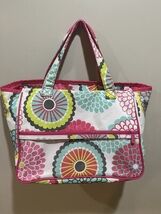Thirty One Citrus Medallion Pink Beauty Bag  Zip Top 12x10” - €17,18 EUR