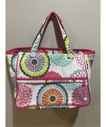 Thirty One Citrus Medallion Pink Beauty Bag  Zip Top 12x10” - $27.58 CAD