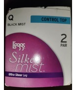 L&#39;eggs Silken Mist Ultra Sheer Leg Q Black Mist Control Top 2 Pair Panty... - $12.04 CAD