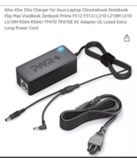 PWR+ Laptop Adapter Charger - Extra Long Power Chord - DC 19V3.42A(5.5*2... - $24.26 CAD