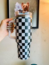 Brand New in Box Checkered Tumbler with Straw - £27.00 GBP