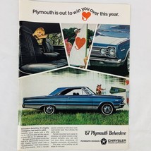 1967 Plymouth Belvedere Satellite Chyrsler Vintage Print Ad 8&quot; x 11&quot; - £5.29 GBP